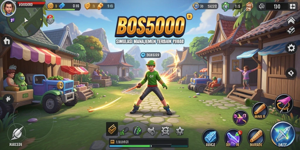 Tampilan gameplay BOS5000 yang menarik dan interaktif.