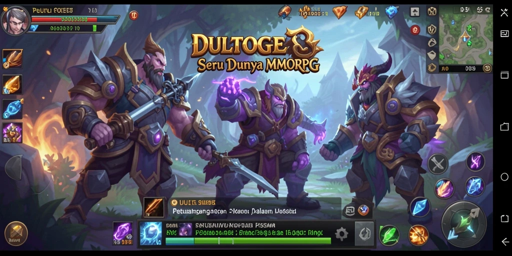 Screenshot gameplay DULTOGEL menampilkan suasana petualangan MMORPG.