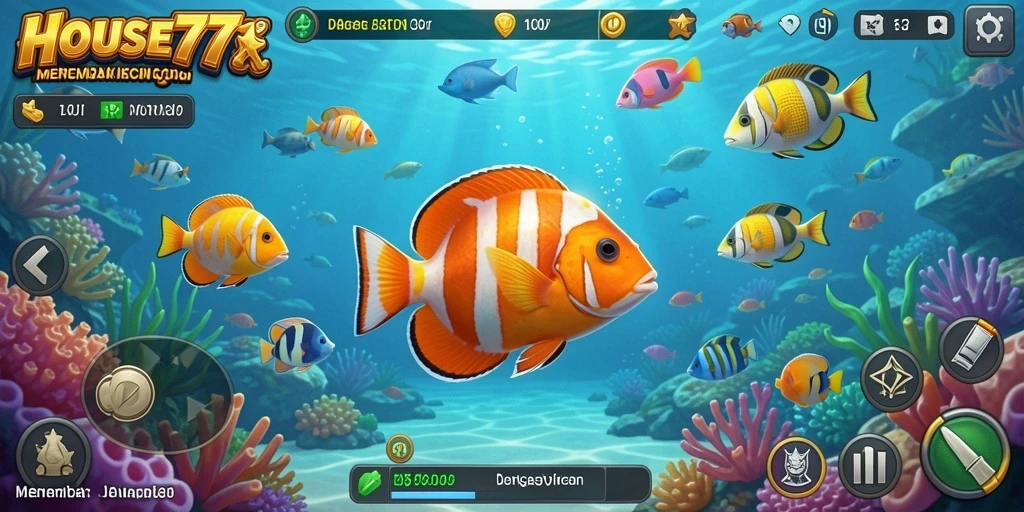 Gameplay menembak ikan yang seru di HOUSE777.