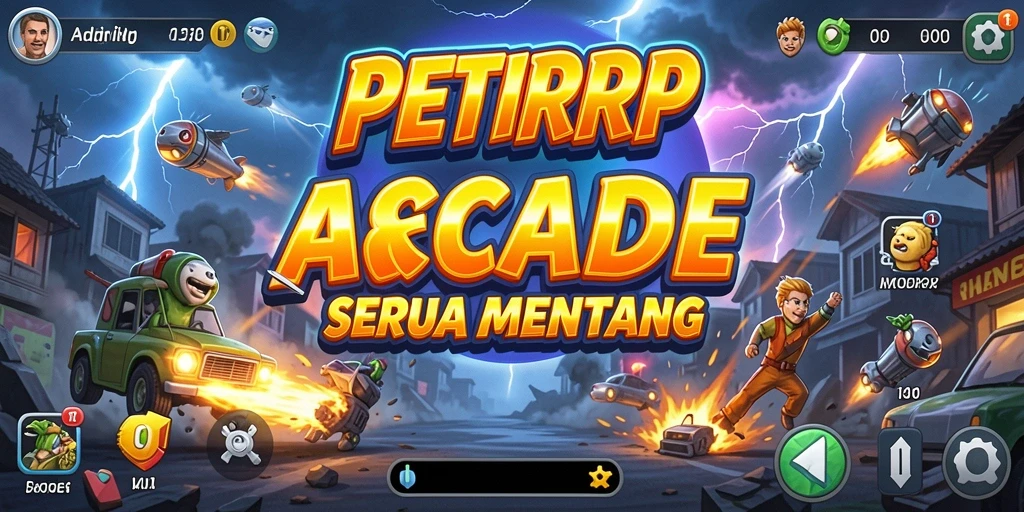 Tampilan aksi seru dalam gameplay arcade PETIRRP.