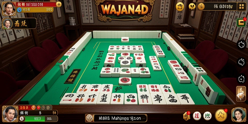 Tampilan gameplay menarik dalam permainan Mahjong WAJAN4D.