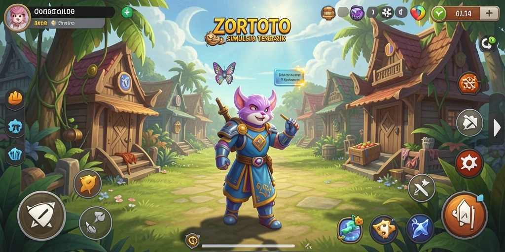 Gameplay ZORTOTO menampilkan karakter dan lingkungan yang detail dan interaktif.